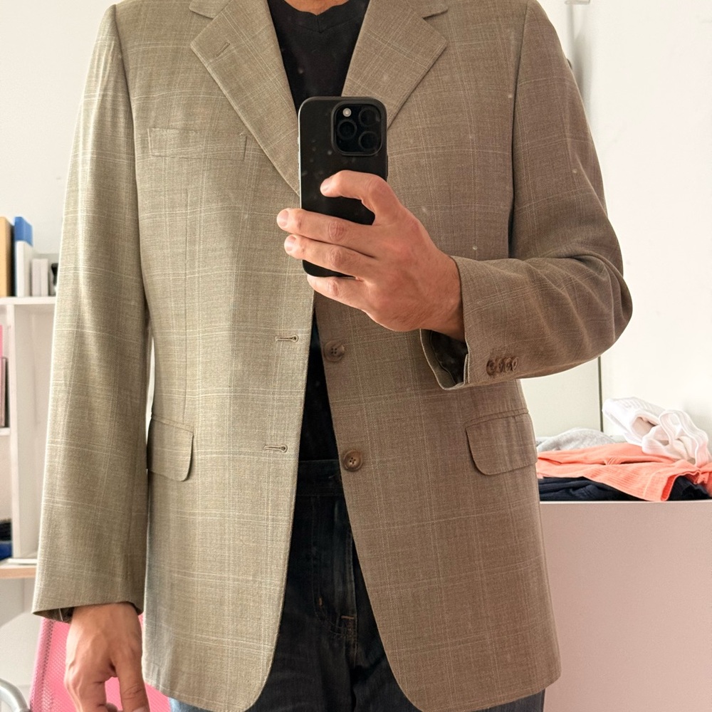 Hermes Men's Tan Super Wool (lightweight) Blazer